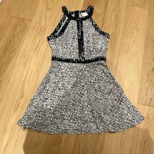 Parker dress, worn once, grey black and white